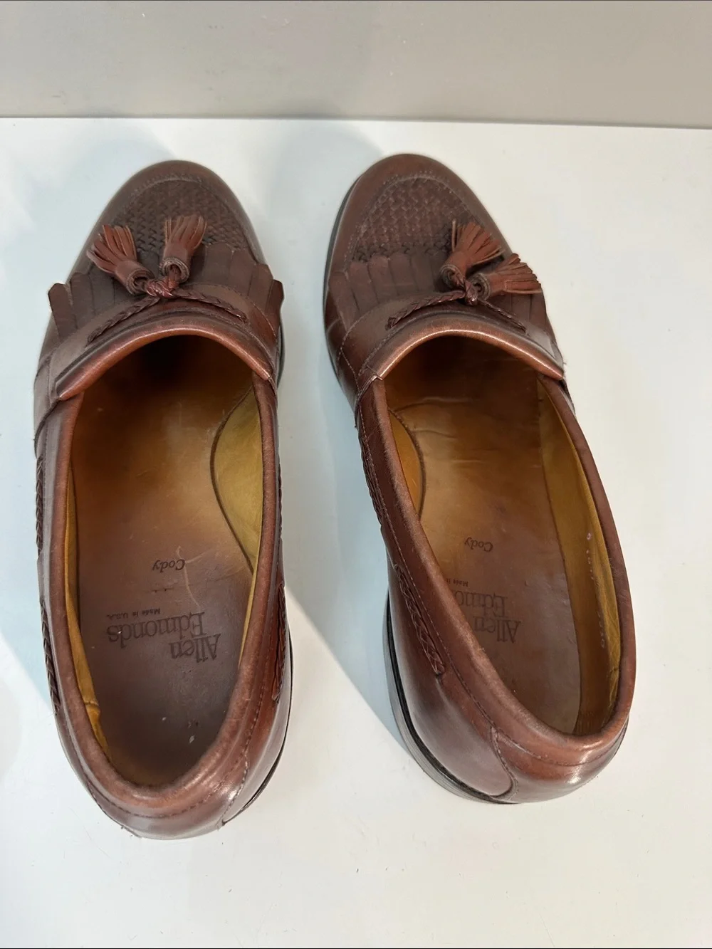 Allen Edmonds Cody Tassel Men’s Brown Leather Casual Dress Shoes Size 9